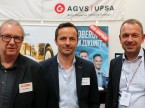 Bruno Moser (USIC), Thomas Jäggi et Olivier Maeder (UPSA) : « Nous pouvons présenter ici nos formations initiales et continue dans l’environnement idéal. »